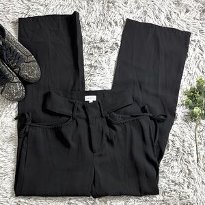 superdown benny cut out black wide leg pants size xs